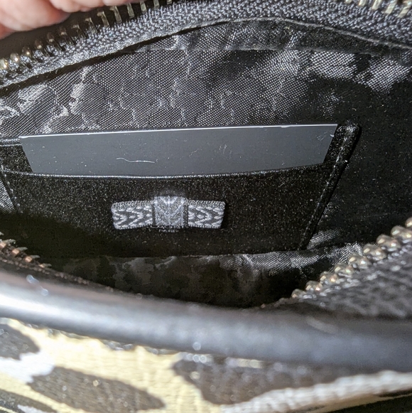 Karl Lagerfeld Leopard Cat Satchel in Cream & Black - Picture 8 of 9